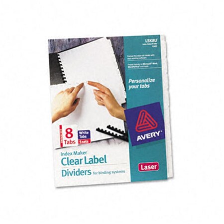 Workstationpro Index Maker Clear Label Unpunched Divider Eight-Tab Letter White Five Sets TH3329351